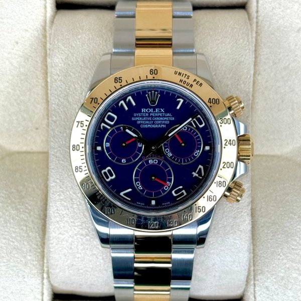 Rolex Daytona 40mm 116523 Two-Tone Blue Arabic Racing Dial