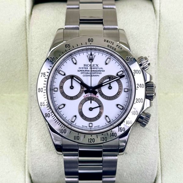 2007 Rolex Daytona 40mm 116520 Stainless Steel White Dial